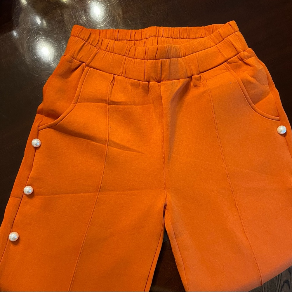 NWT Joh Apparel Texas Orange Francine French Scuba Pearl Hoodie Set - Large - Picture 6 of 16